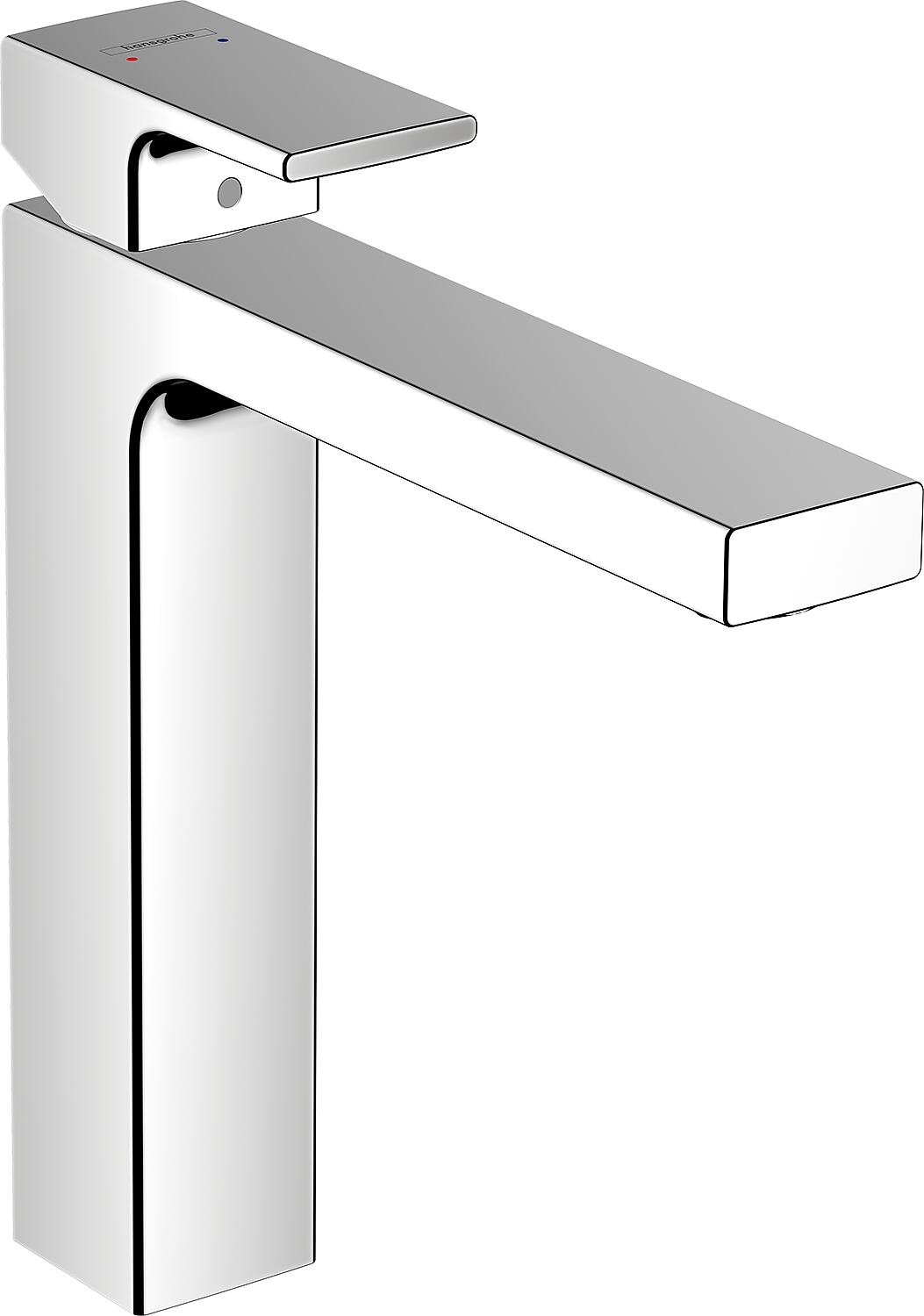 Hansgrohe 190 Vernis Shape basin mixer, 181 mm projection, chrome, without waste fitting