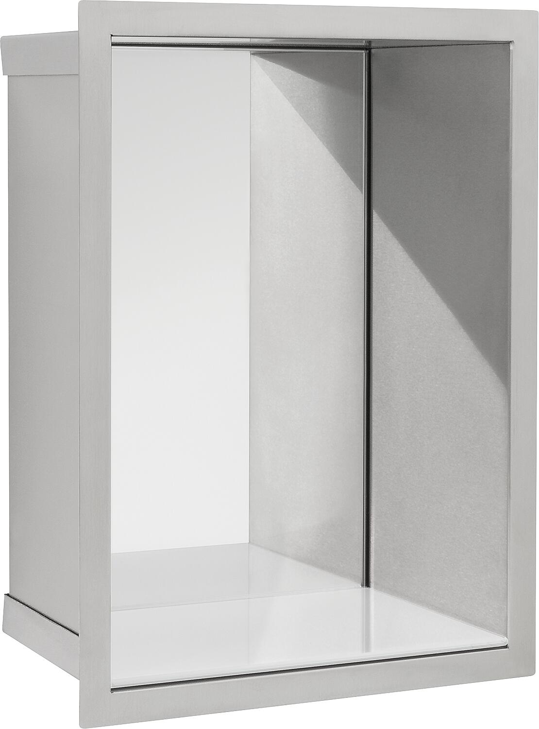 Niche murale L x H x P : 234 x 324 x 150 mm, panneau arrière en verre blanc