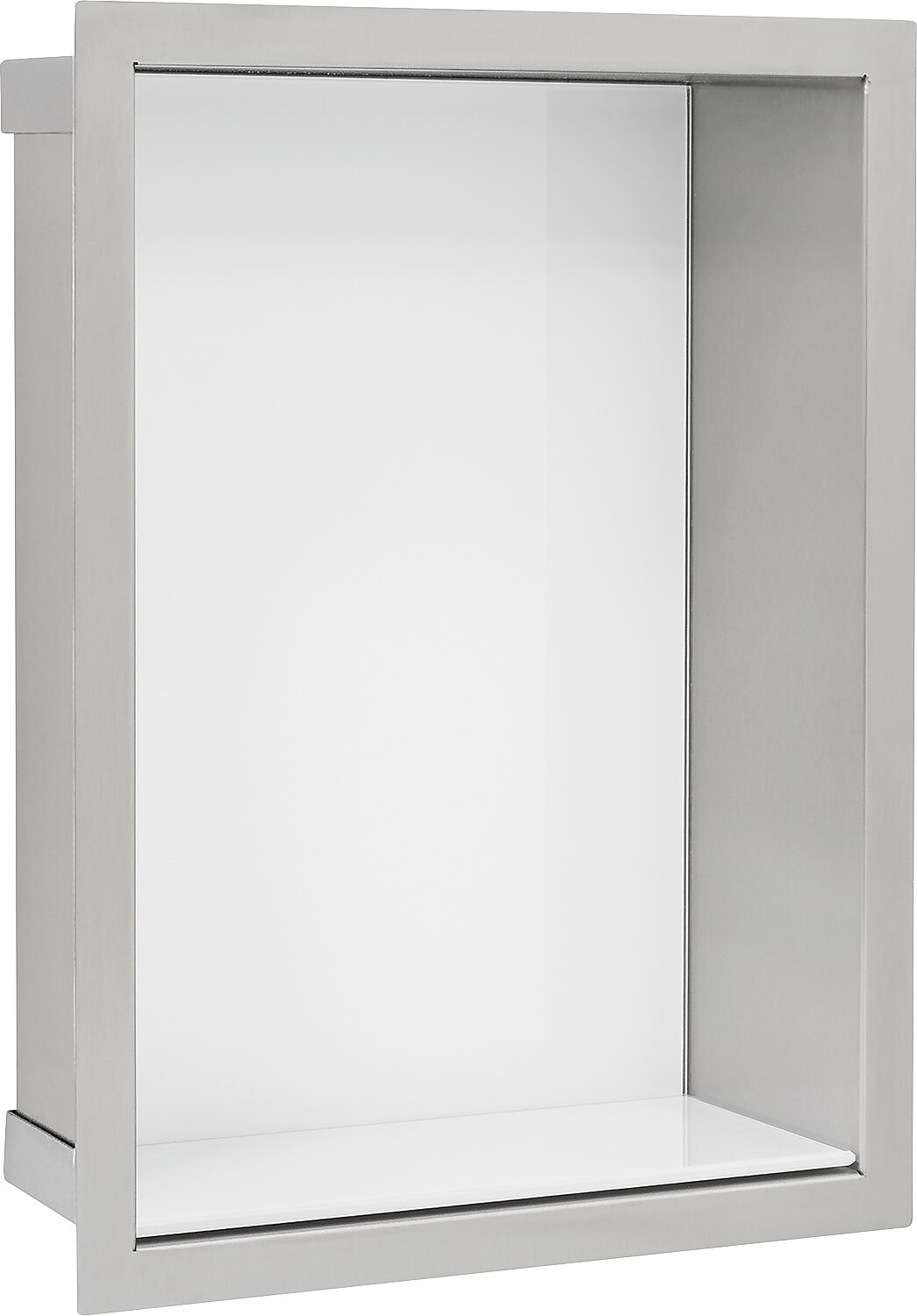 Niche murale L x H x P : 234 x 324 x 150 mm, panneau arrière en verre blanc