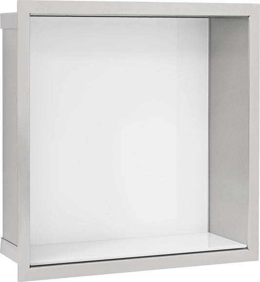 Wall niche WxHxD: 324x324x150 mm white glass back panel