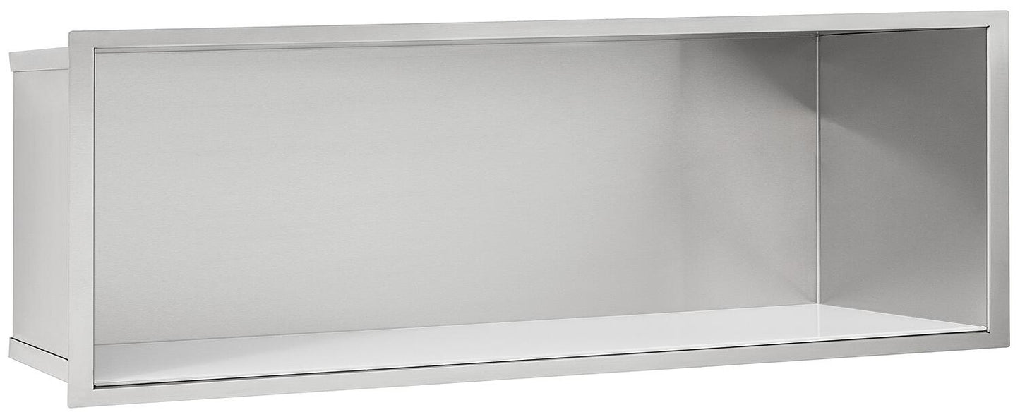 Niche murale (L x H x P) : 924 x 324 x 150 mm. Panneau arrière en acier inoxydable.