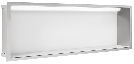 Wall niche with LED lighting WxHxD: 924x324x150 mm white glass back panel
