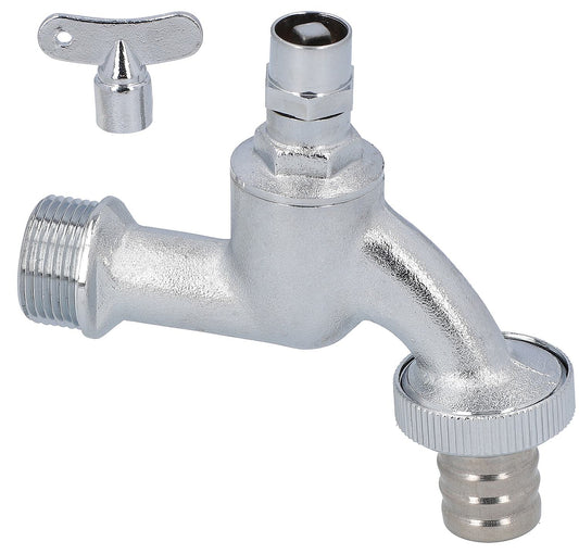 Auslaufhahn mit Steckschlüsseloberteil