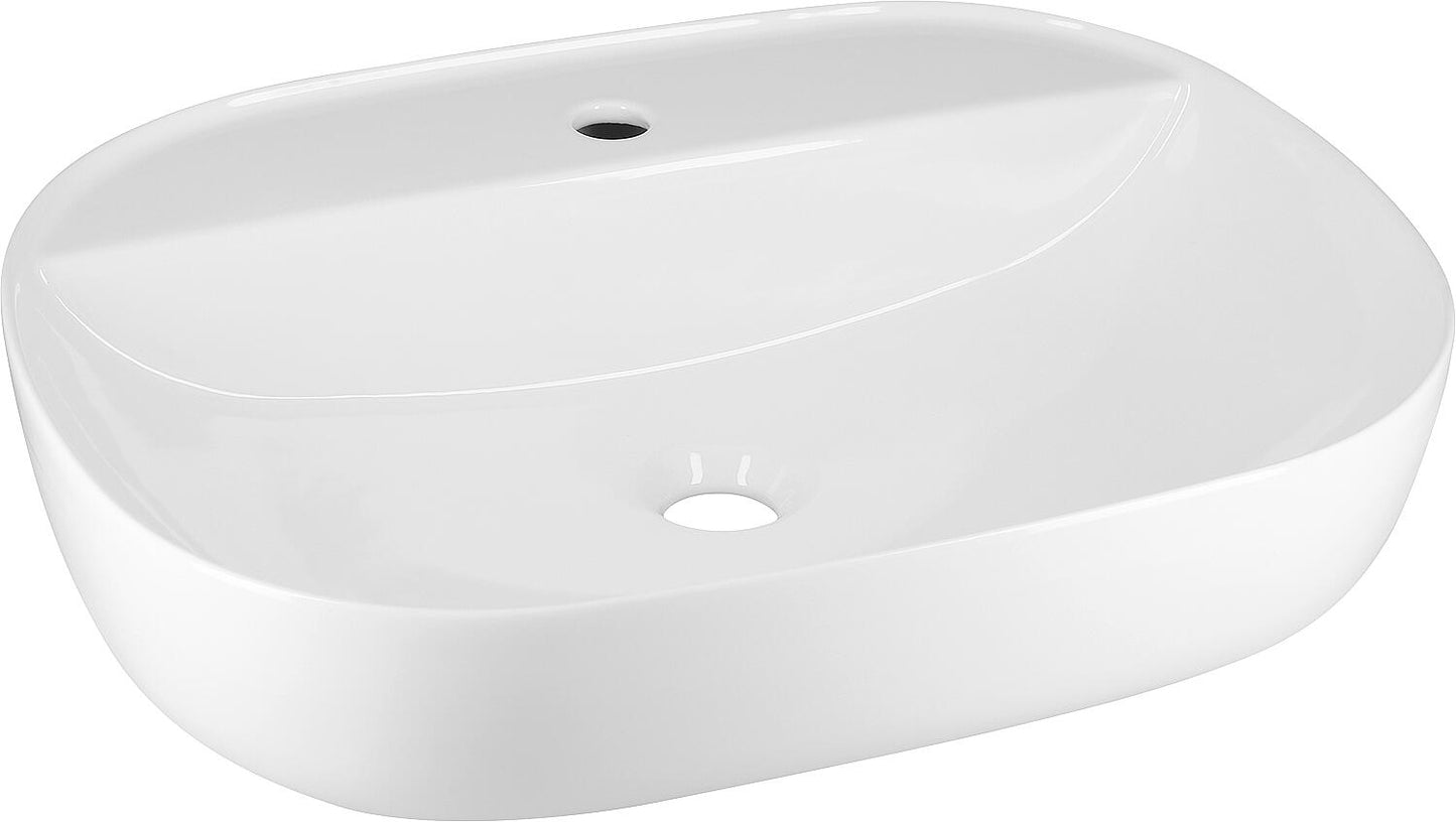 Mapari countertop washbasin, dimensions (W x H x D): 600 x 150 x 450 mm, without tap hole