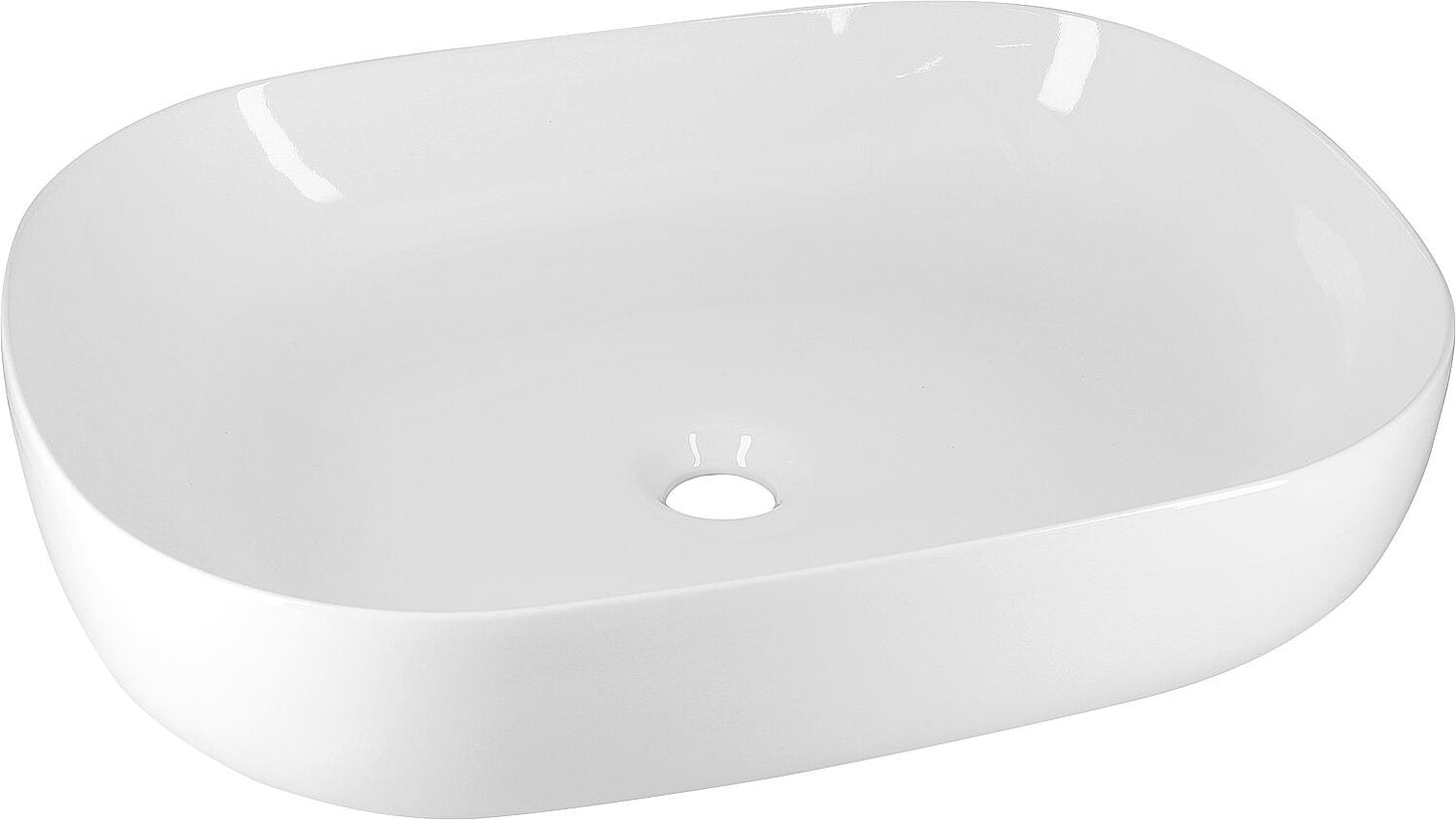 Mapari countertop washbasin, dimensions (W x H x D): 600 x 150 x 450 mm, without tap hole