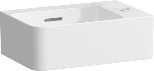 Laufen Val hand basin 340x135x220 mm 1 hand basin right with drain White