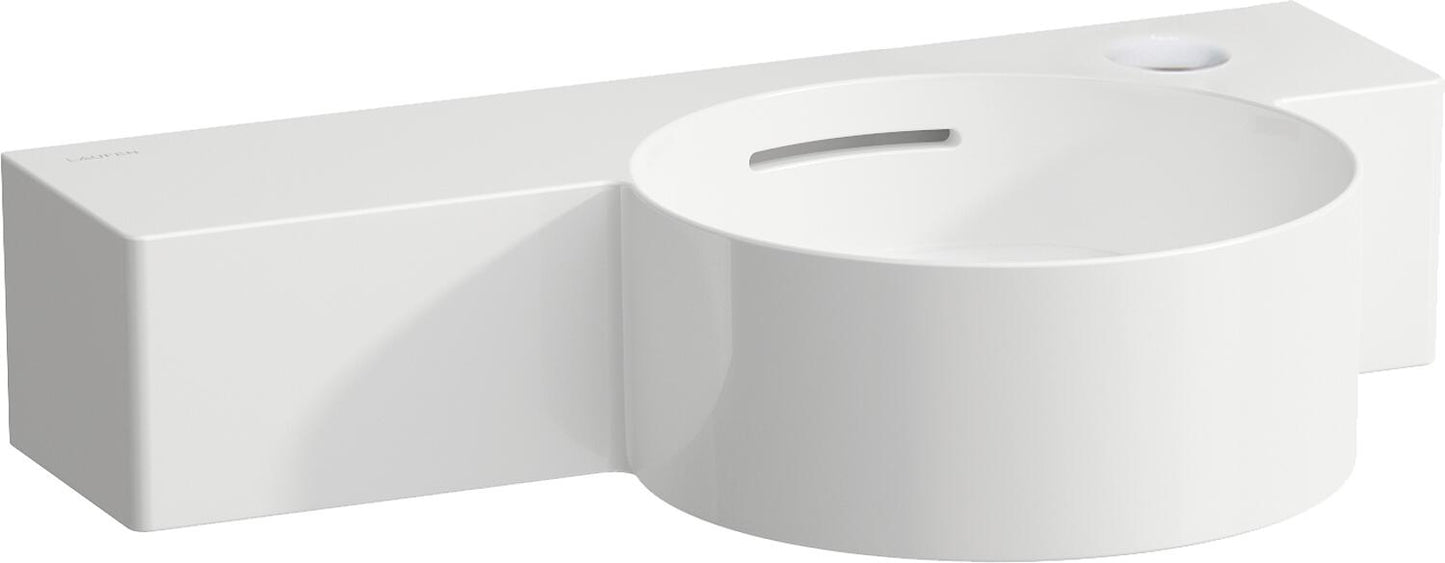 Handwaschbecken Laufen Val 550x155x315 mm 1 Hl. Re. m.Ül. Ablage li. weiss
