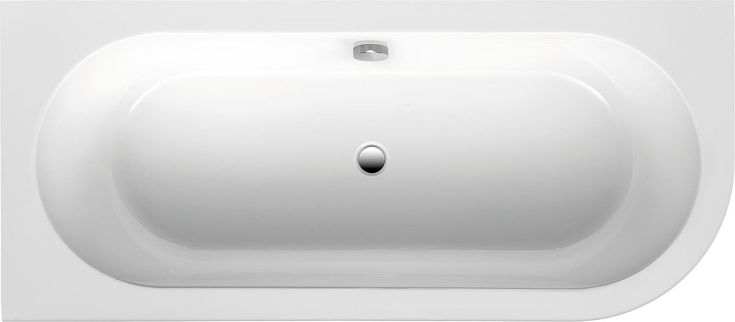 Edena Corner bathtub 1780x580x780mm, curve on the left including water inlet