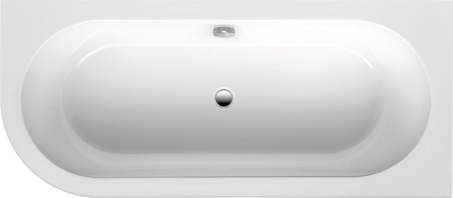 Edena Corner bathtub 1780x580x780mm, curve on the left including water inlet