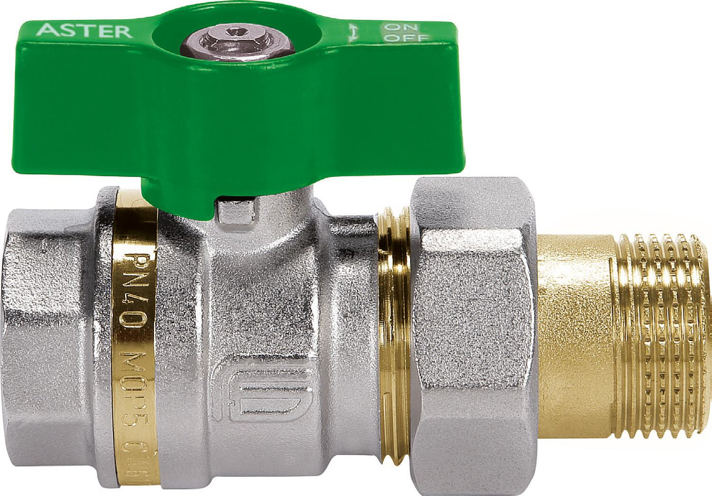 Robinet à bille en laiton pour eau potable Aster ACS IG/AG DN25 (1")