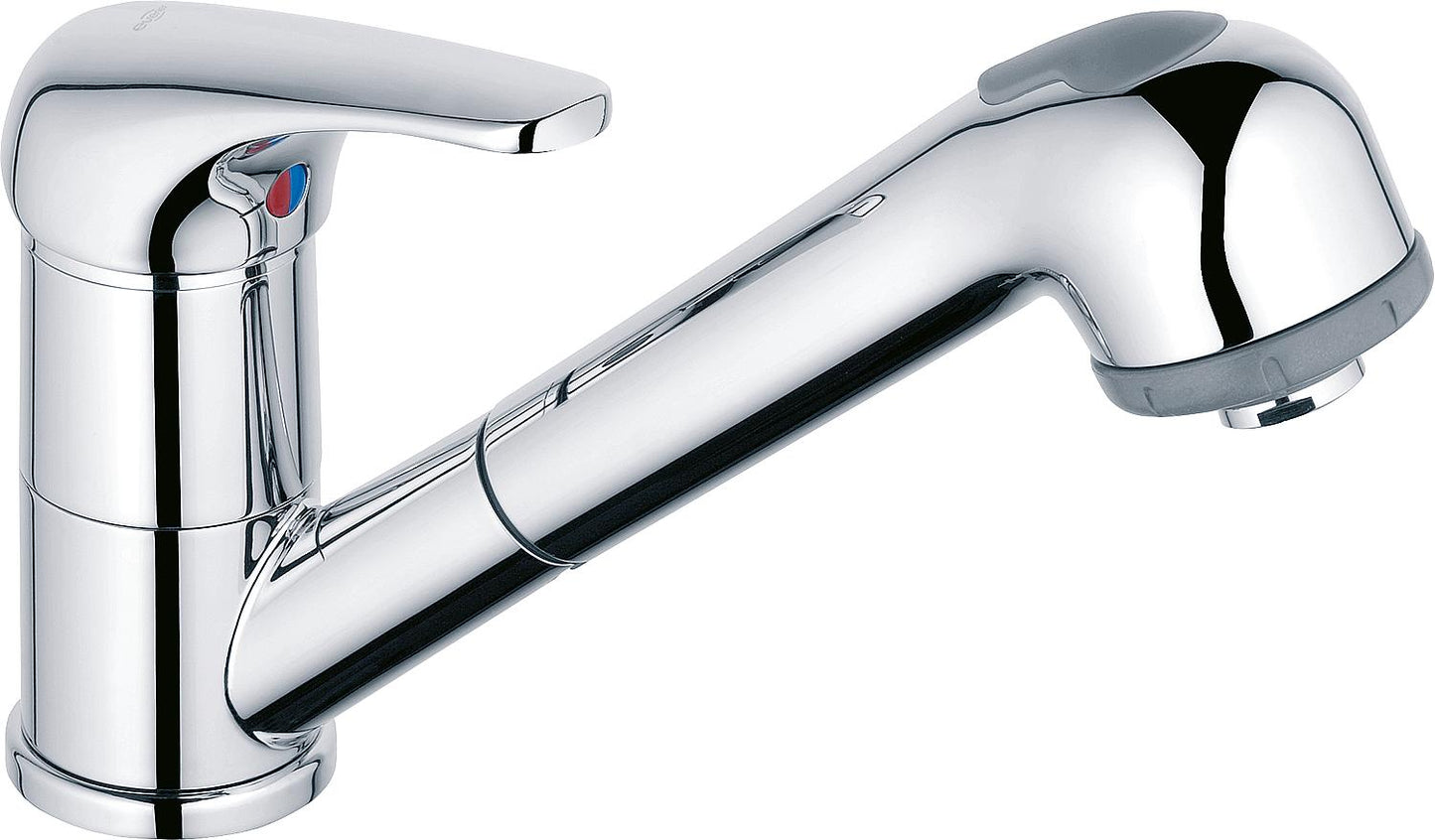Kitchen mixer Top II ND with pull-out spray head, 186 mm projection, chrome-plated
