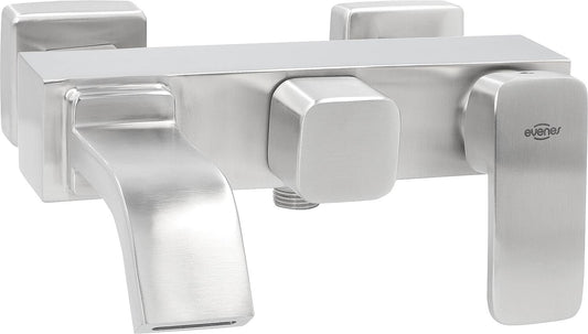 AP bath mixer inox Cubo projection 226 mm stainless steel matt