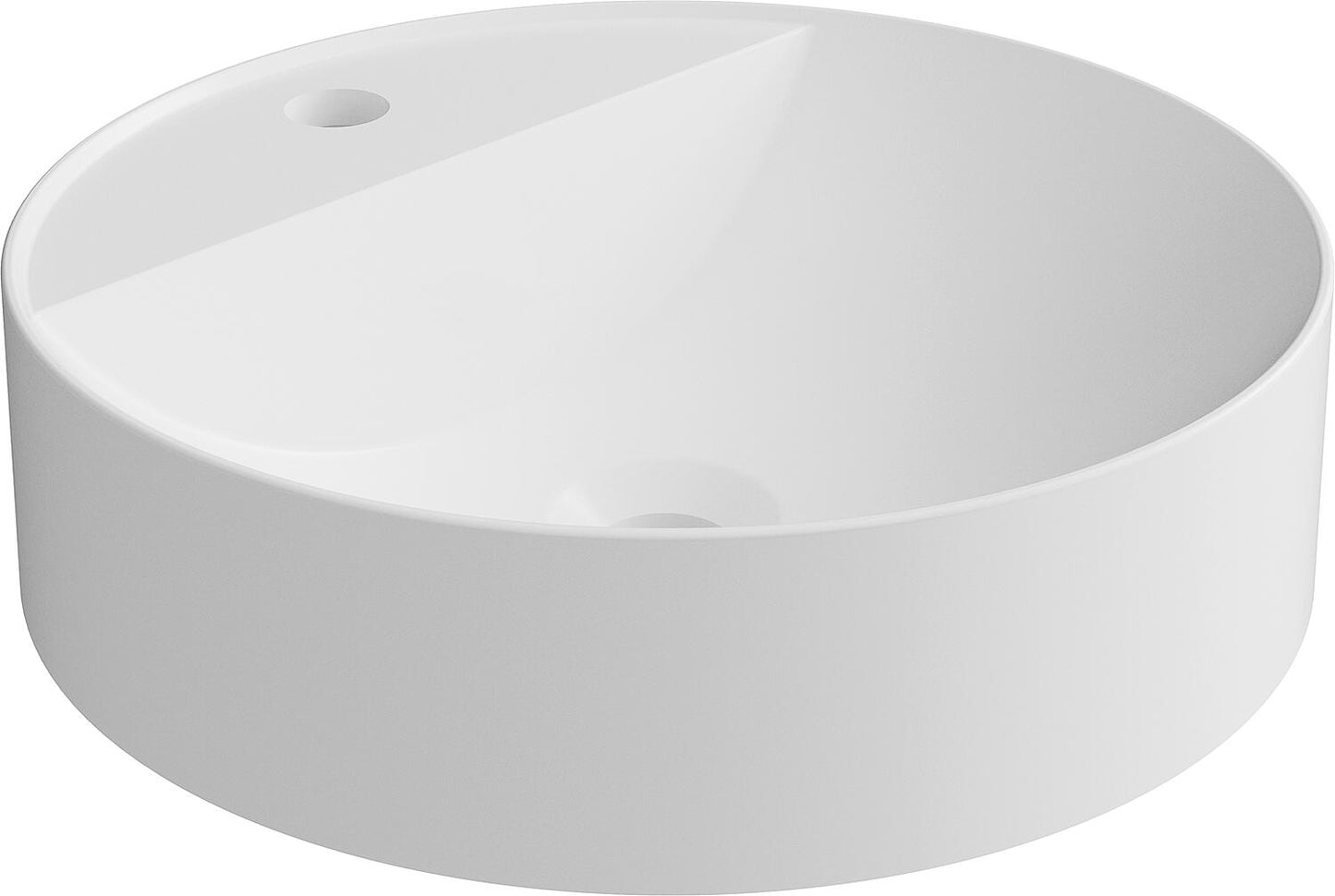 Serido countertop washbasin ØxH: 400x105 mm, mineral cast, black matt, without overflow