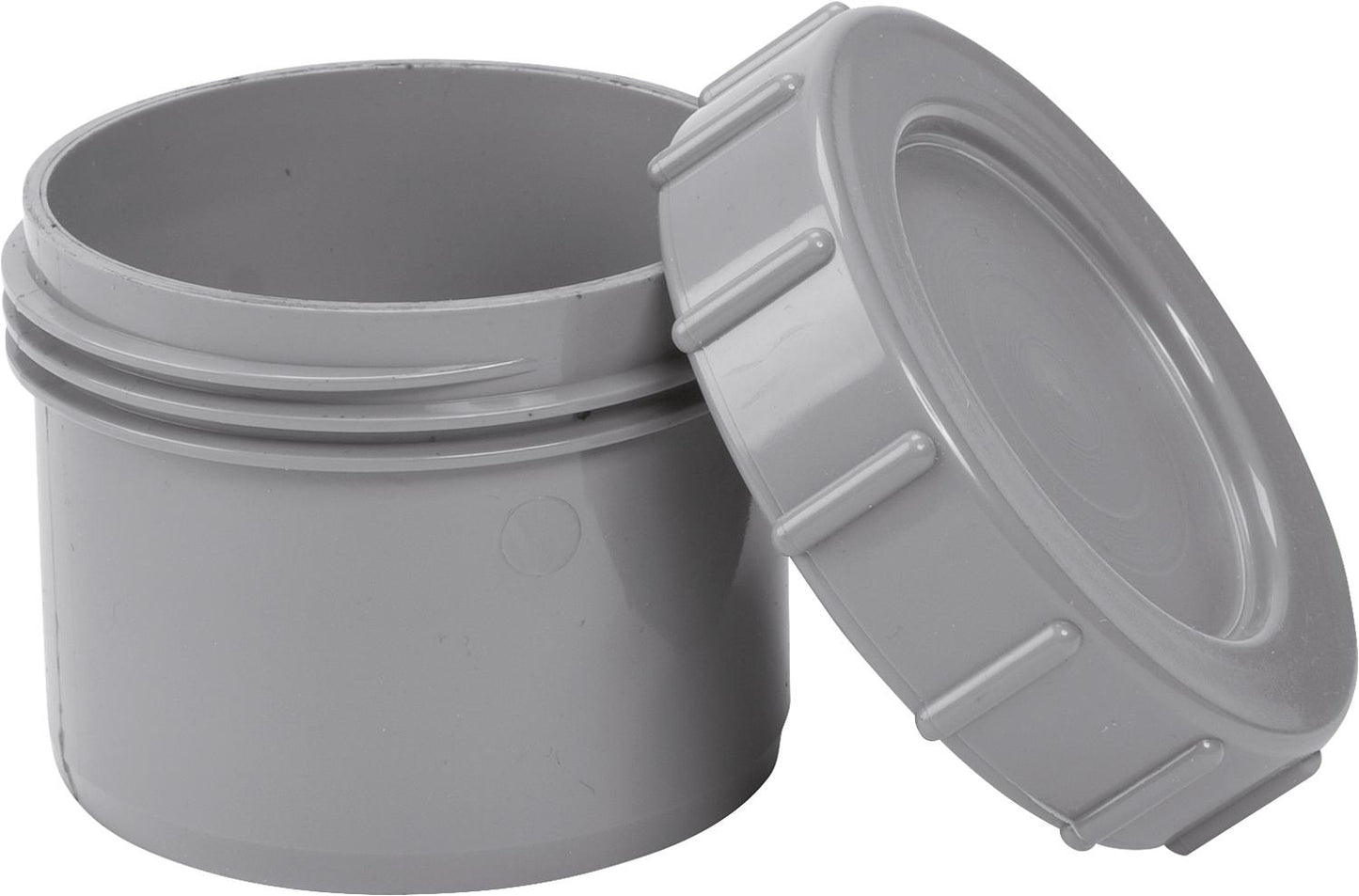 Endstopfen mit Schraubverschlusskappe, grau