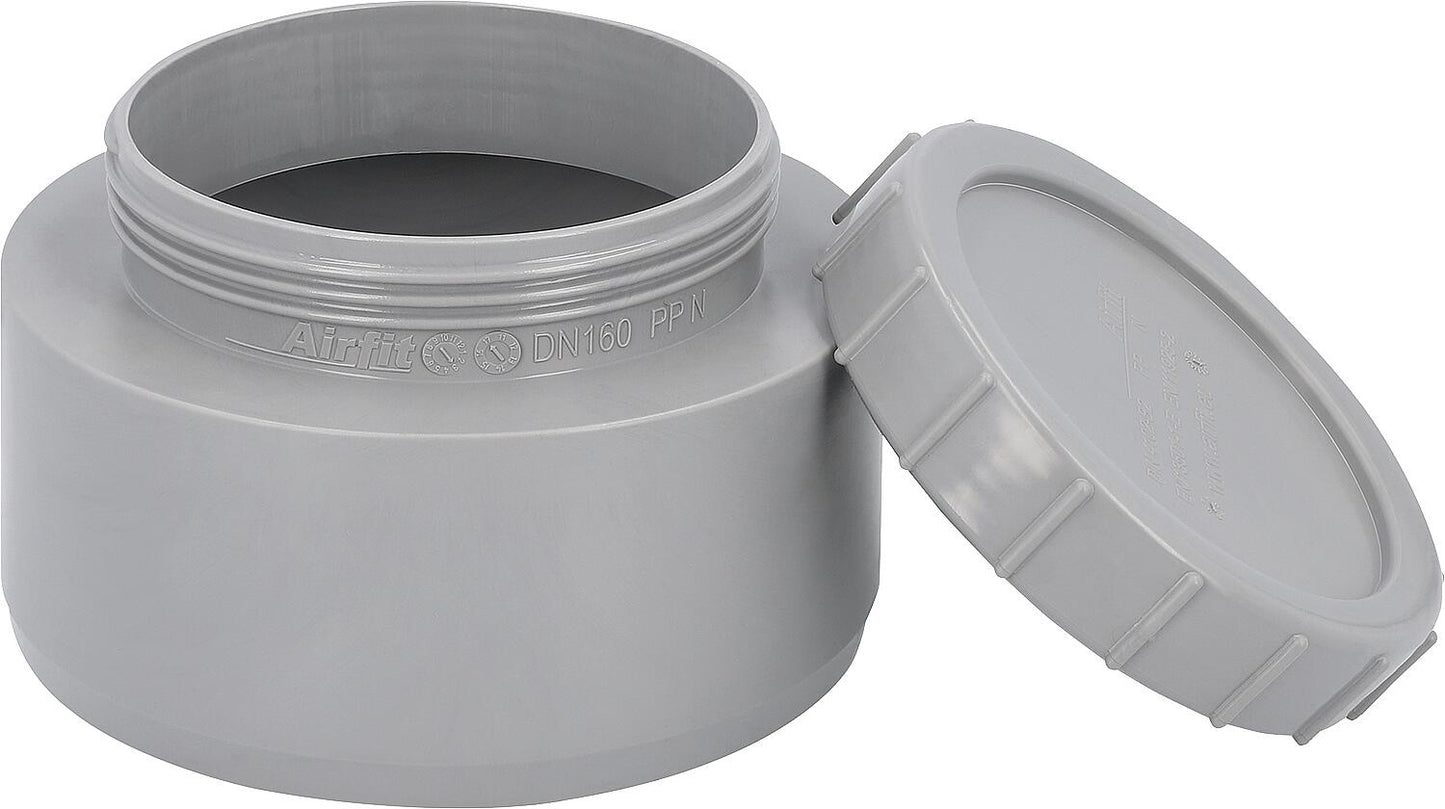 Endstopfen mit Schraubverschlusskappe, grau