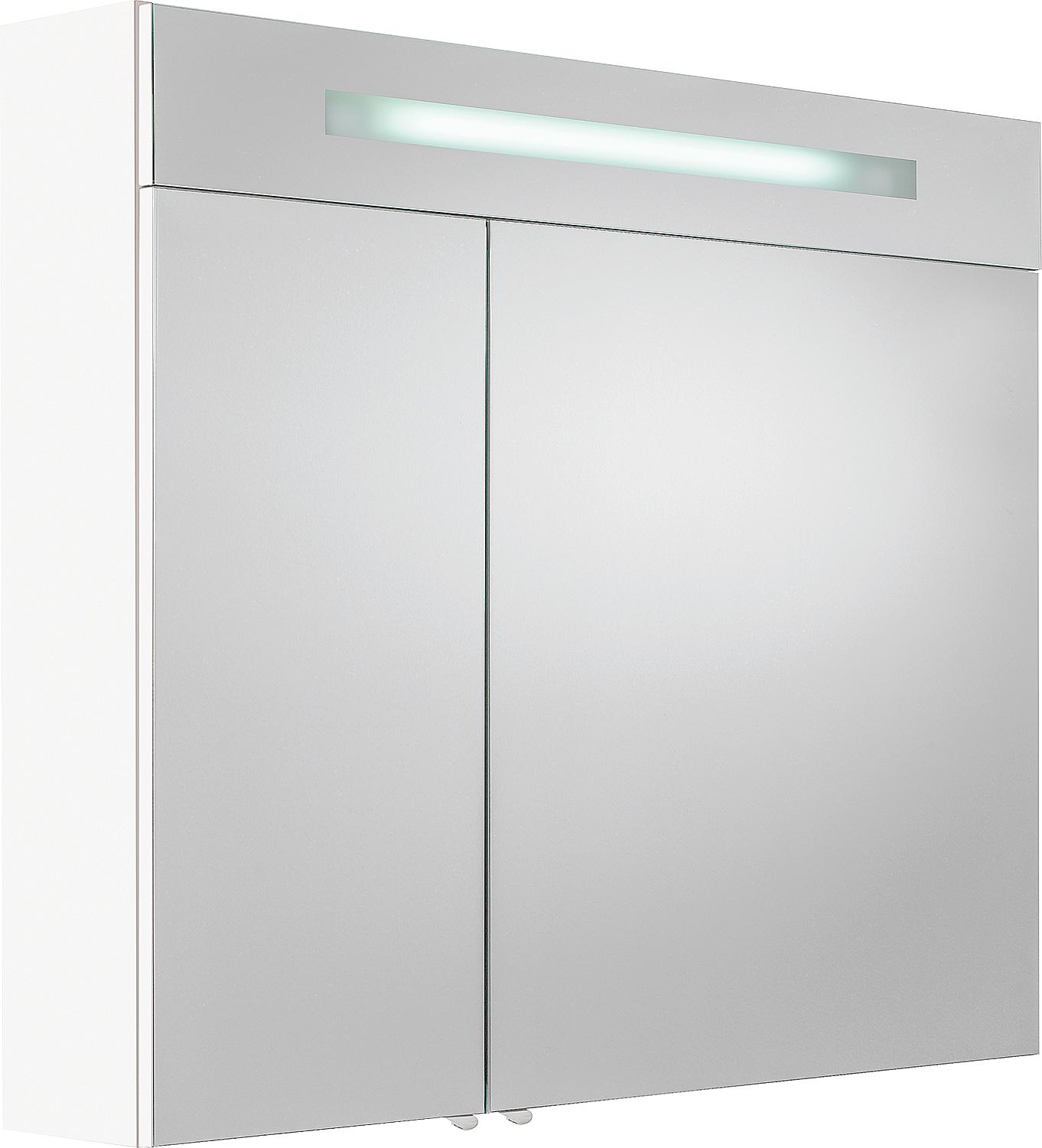 Spiegelschrank mit beleuchteter LED-Zierblende, 900 mm Breite