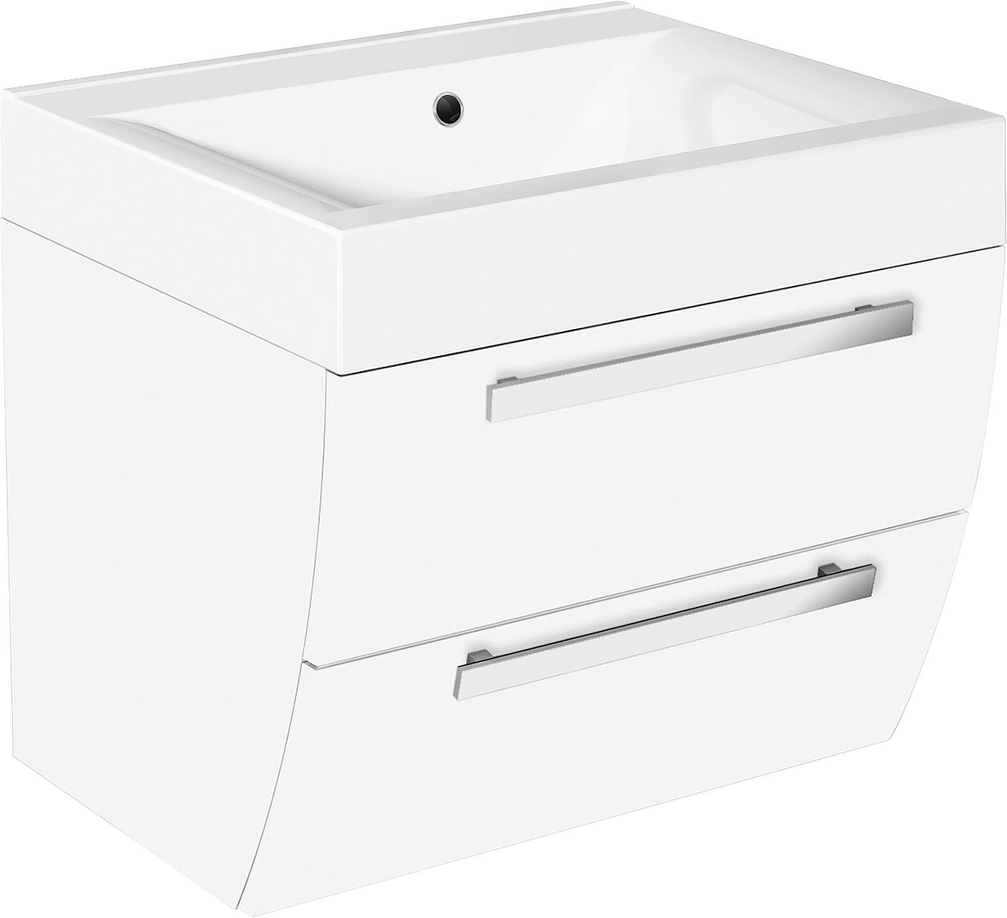 Évier en fonte WTU+Mineral ENNA, finition graphite brillante, 2 tiroirs, 600 x 544 x 500 mm