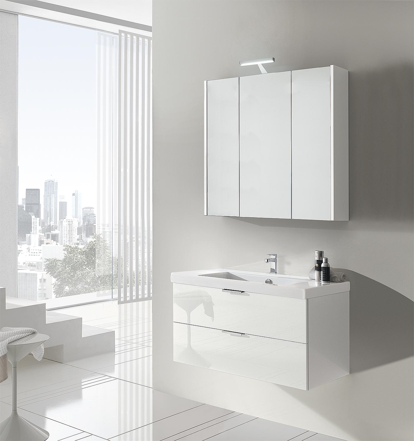 Badmöbel-Set Epil, 860 mm, mit 2 Frontauszügen