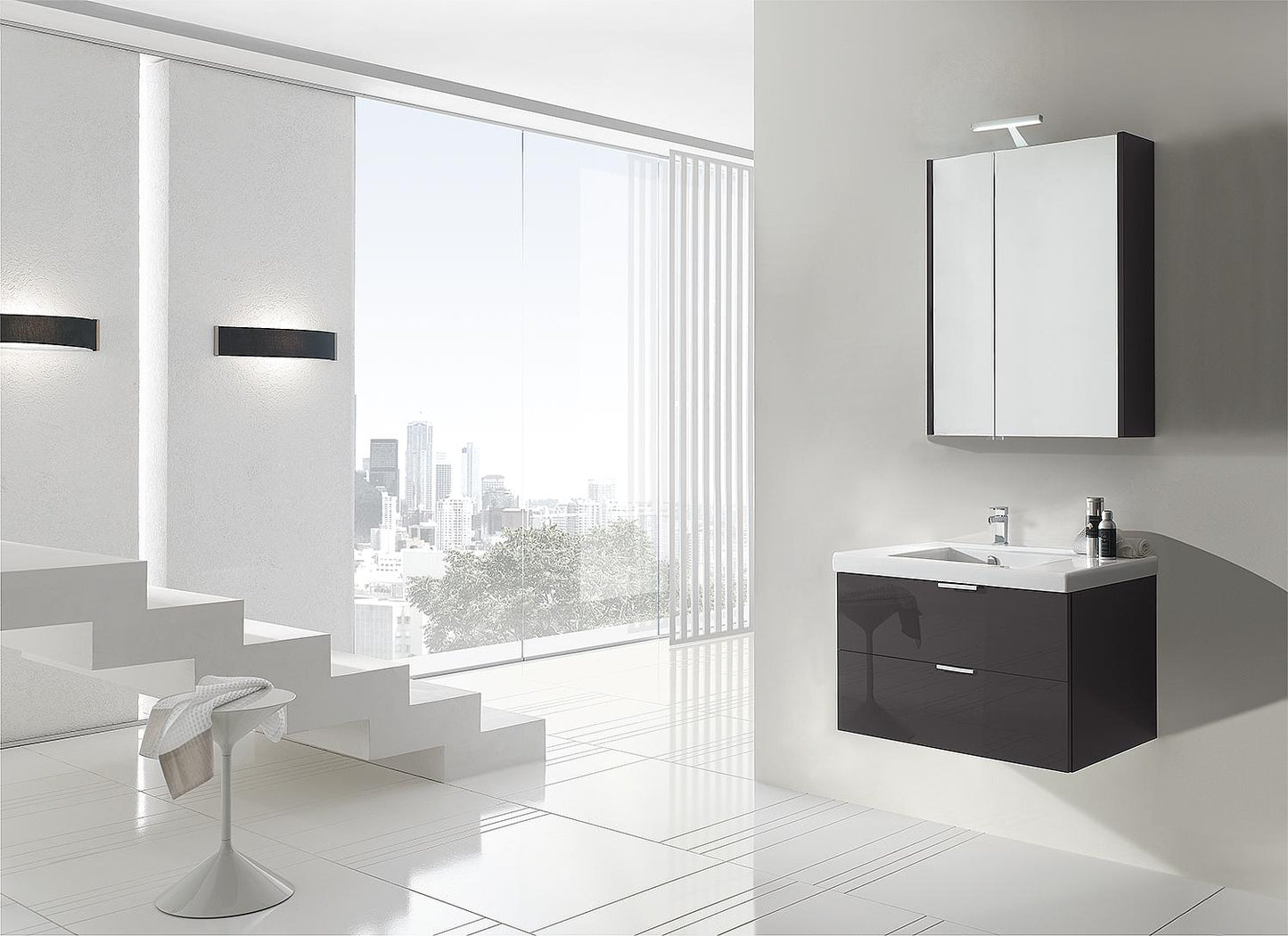 Badmöbel-Set Epil, 710 mm, mit 2 Frontauszügen