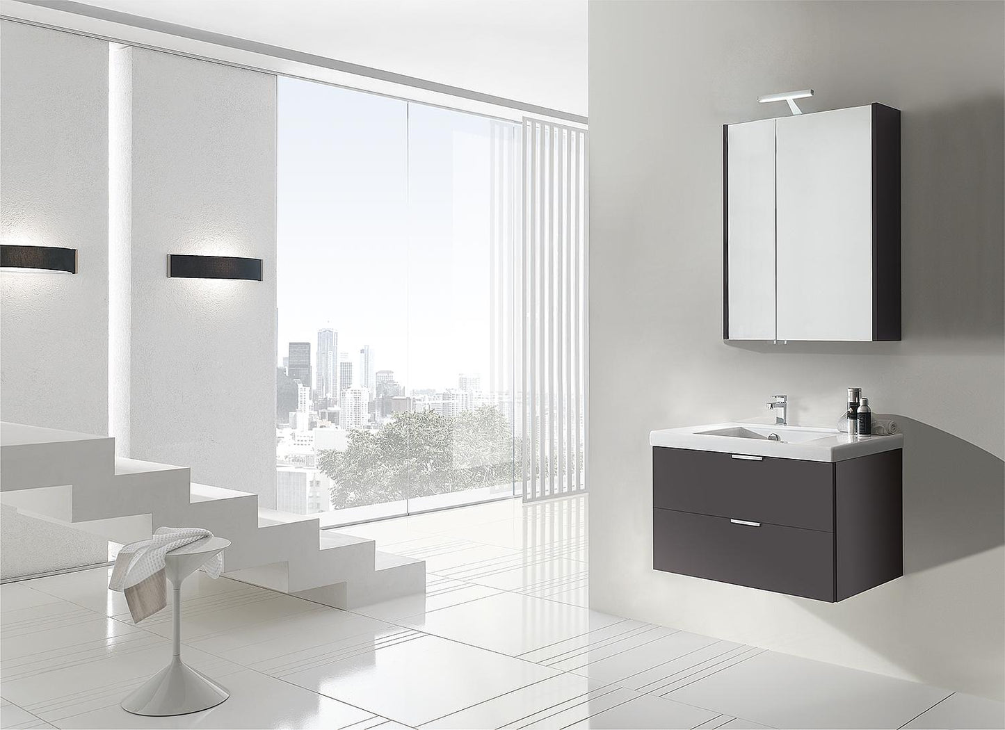 Badmöbel-Set Epil, 710 mm, mit 2 Frontauszügen