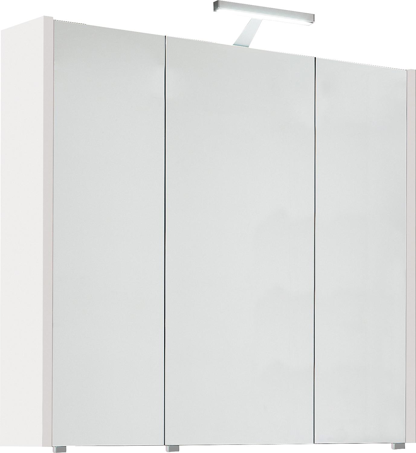 Mirror cabinet with lighting, anthracite high gloss, 3 doors, 850x750x188mm