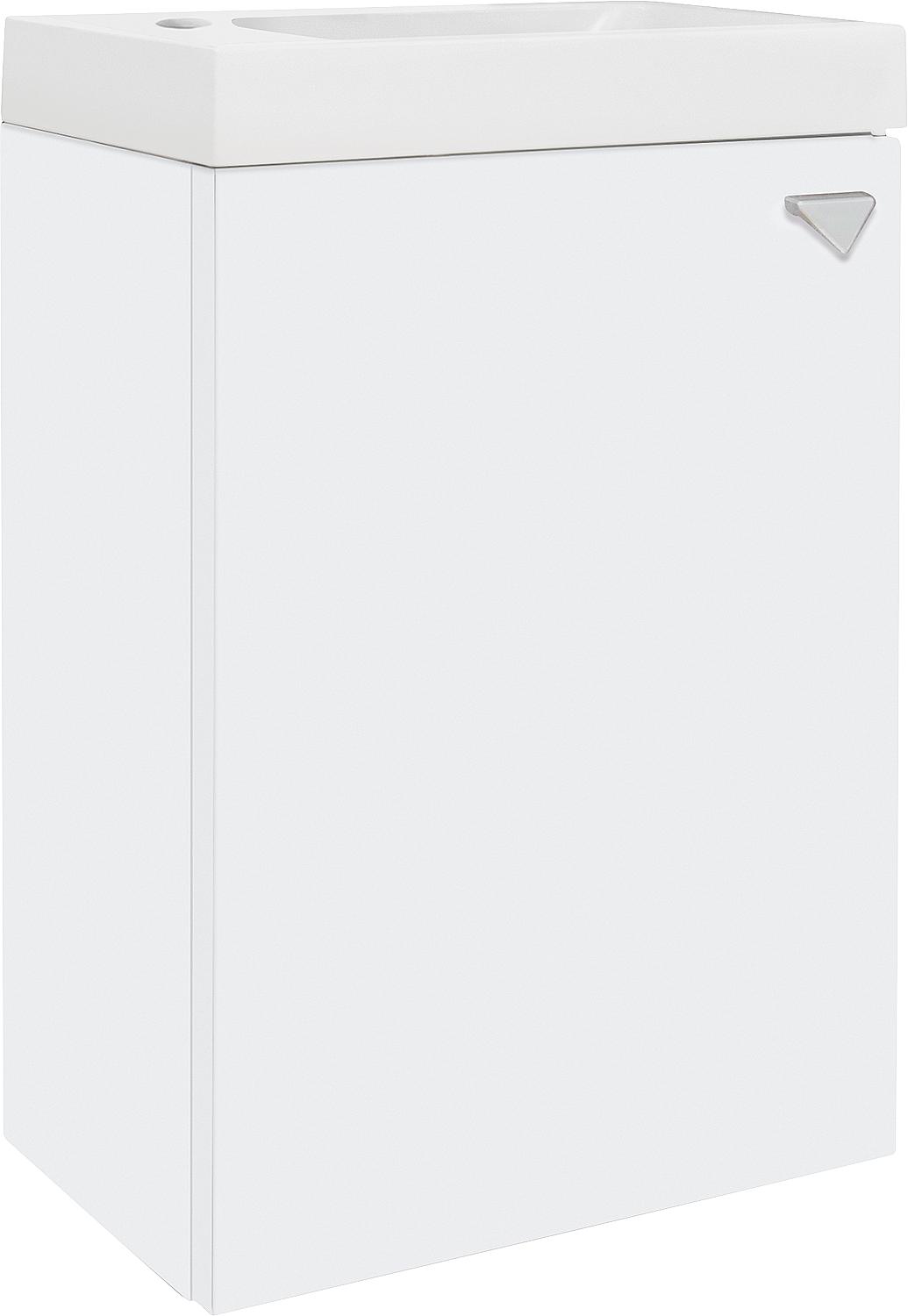 Meuble de cuisine WTU+Mineral en fonte WT ELYP, 1 porte, finition graphite brillante, charnière à gauche, 400 x 609 x 220 mm