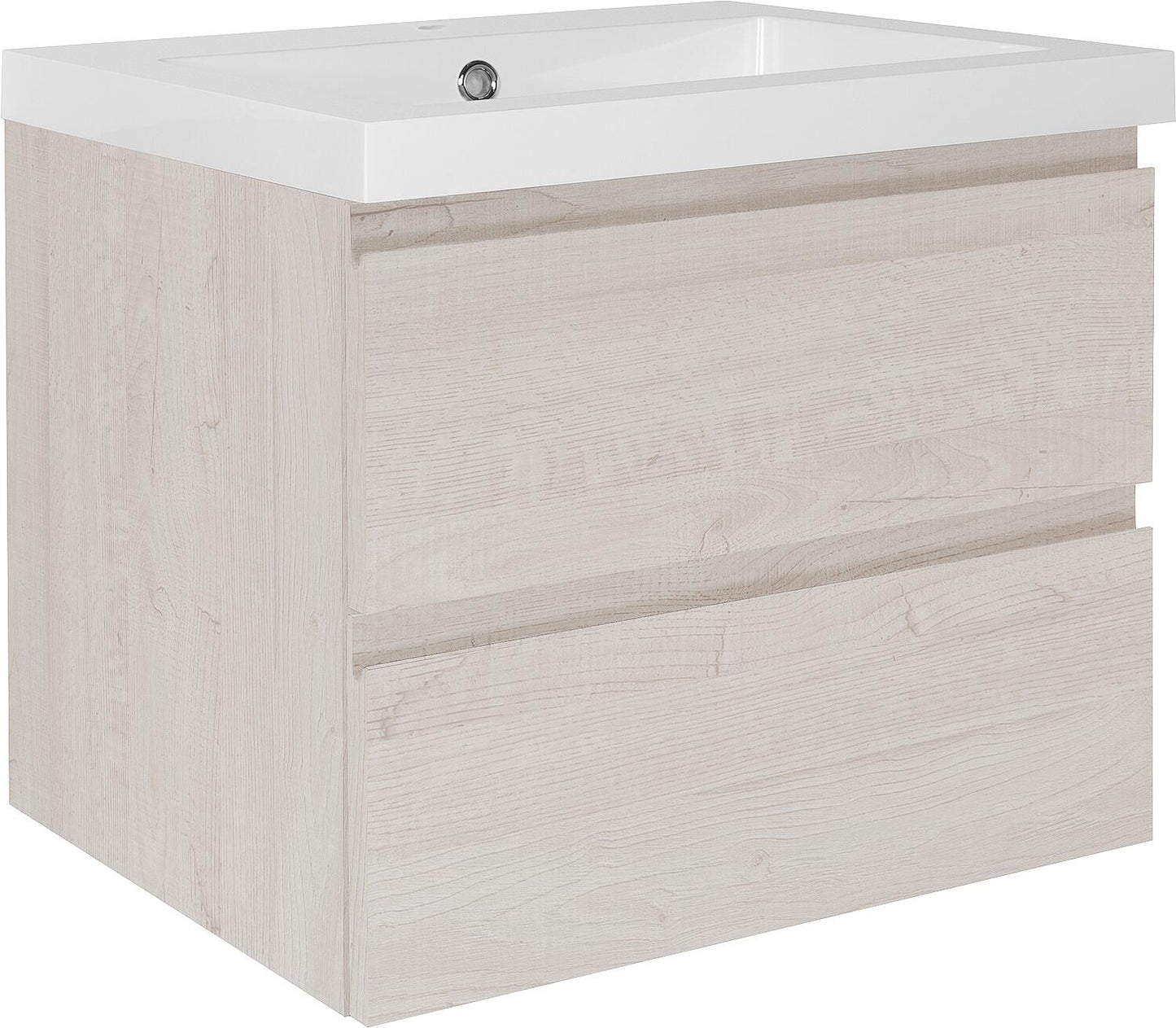 WTU+Mineral cast iron washbasin ELAI Oak grey stone decor 2 drawers 610x550x510mm