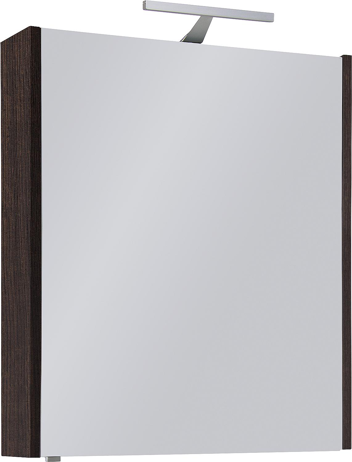 Mirror cabinet with lighting, oak grey stone decor, 1 door, 600x750x188mm