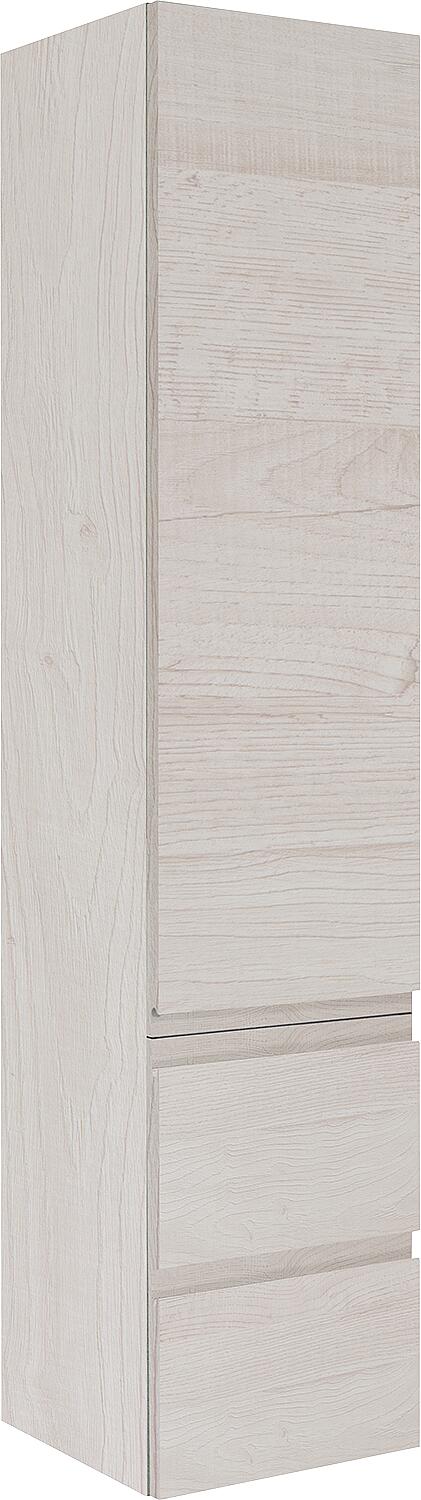 ELAI 1 tall cabinet with 1 door and 2 pull-out drawers, grey stone finish, left-hand hinge, 350x1625x370 mm