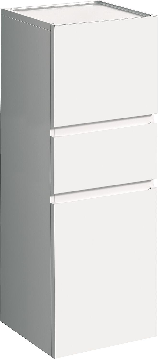 Geberit Renova Plan tall cabinet with 2 doors, 1 drawer, 390x1050x360 mm, walnut/hickory