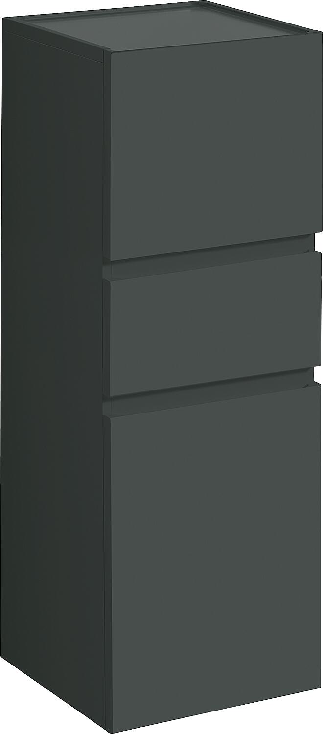 Geberit Renova Plan tall cabinet with 2 doors, 1 drawer, 390x1050x360 mm, walnut/hickory