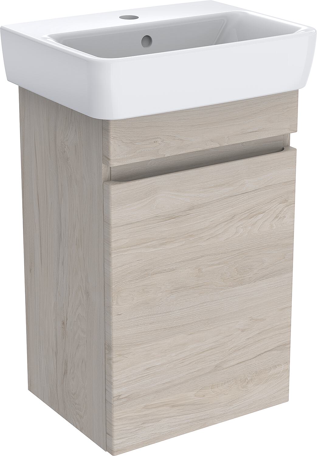 WTU + Keramik-WT Geberit Renova Plan 450x615x340 mm Nussbaum hickory hell