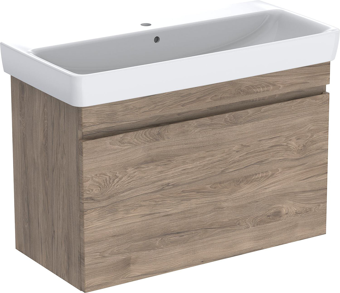 WTU + Keramik-WT Geberit Renova Plan 850x616x480 mm Nussbaum hickory hell