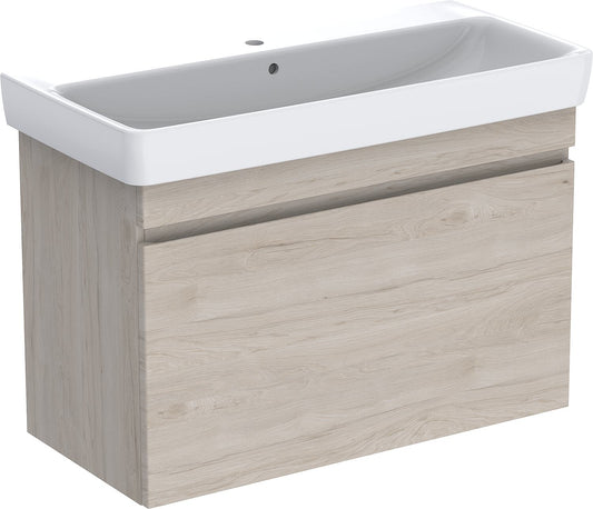 WTU + céramique WT Geberit Renova Plan 850x616x480 mm noyer hickory clair