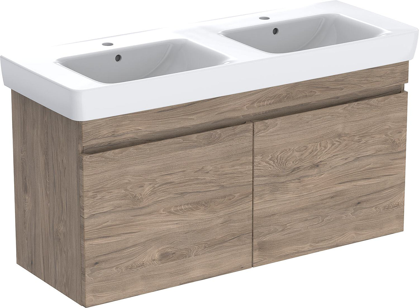 WTU + Keramik-WT Geberit Renova Plan 1300x616x480 mm Nussbaum hickory hell