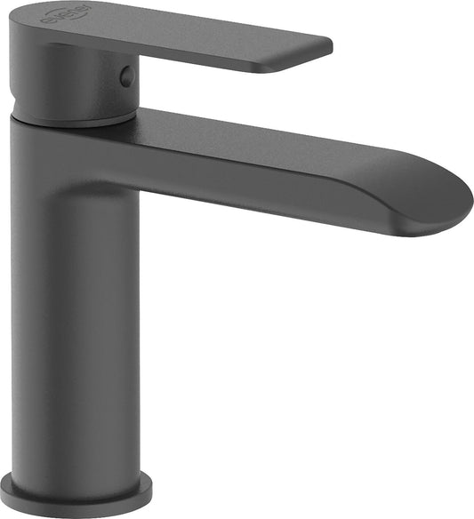 Malvinas basin mixer with click valve Graphite