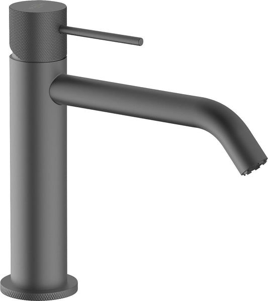 Comallo medium washbasin mixer with click valve, Graphite