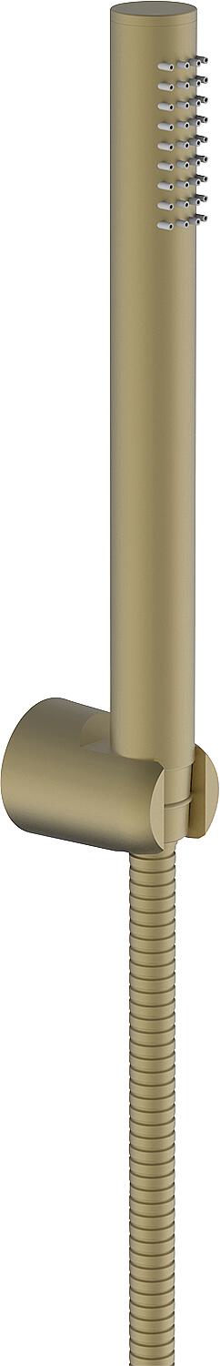 Comallo hand shower set including hose and holder, Soft Brass