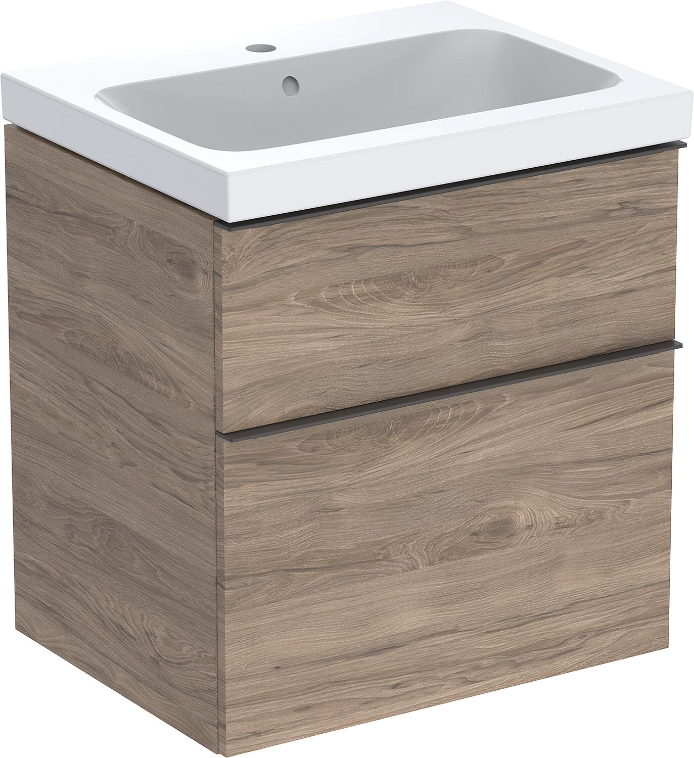 WTU+Ceramic WT Geberit iCon 600x705x485 mm Walnut hickory/Handle Lava