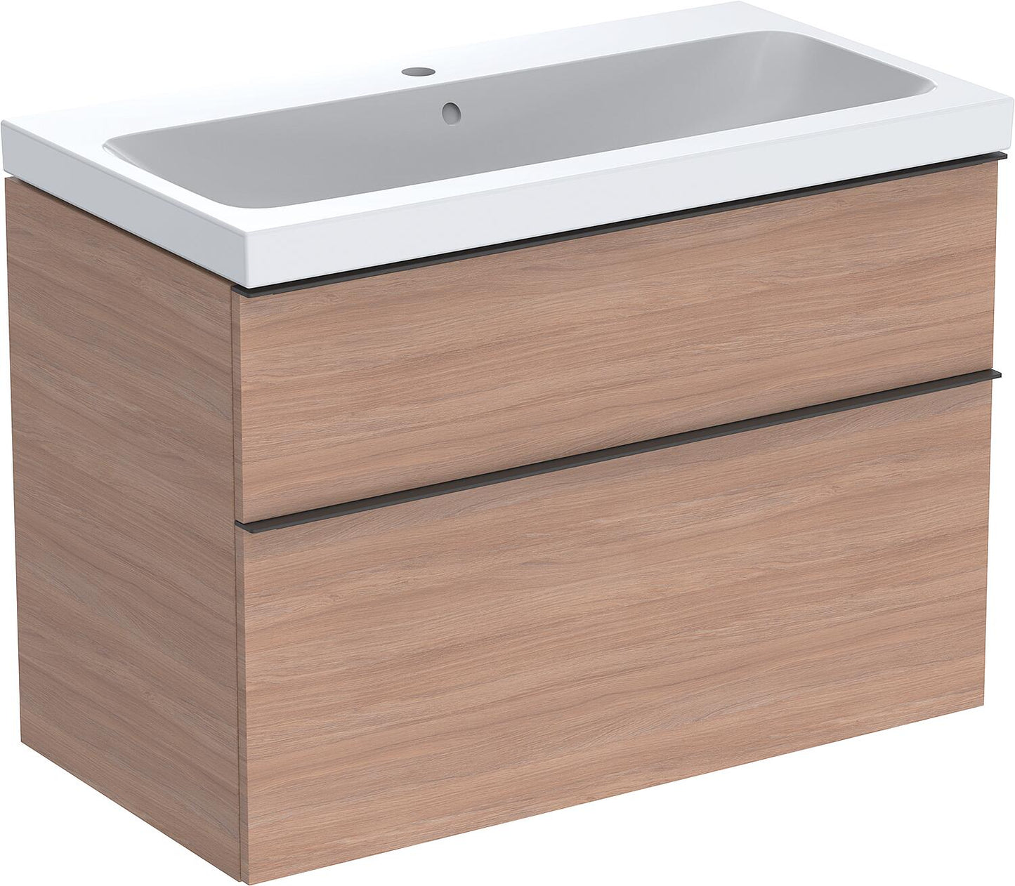 WTU+Céramique WT Geberit iCon 900x705x485 mm Noyer hickory/Poignée Lava