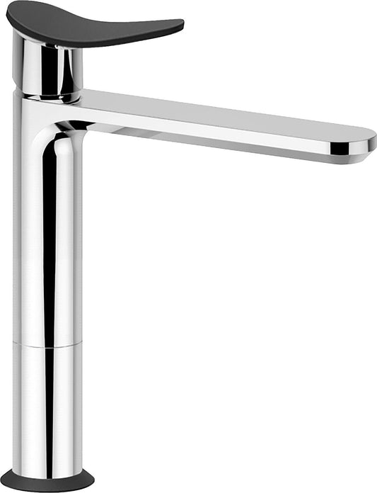 Sarcari high-profile washbasin mixer, chrome/black