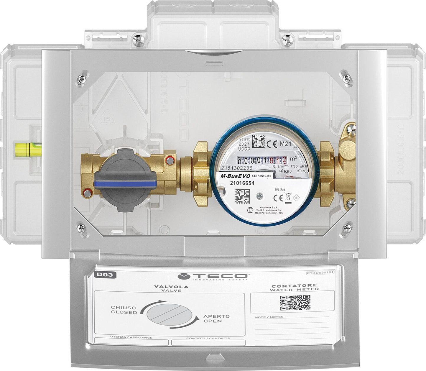 UP water meter unit Teco K4CC MONO DN20(3/4") IG, with adapter L=80mm