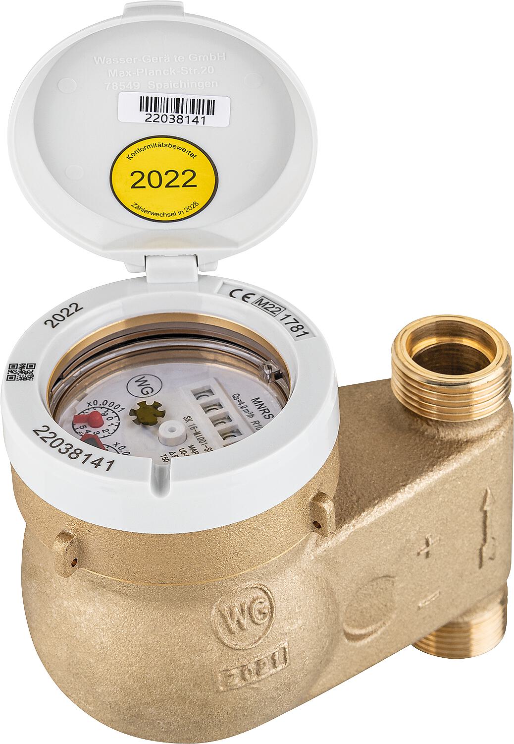KW riser pipe meter MNRS Qn 10, DN40 (1 1/2"), L 150 mm Incl. calibration and conformity fee