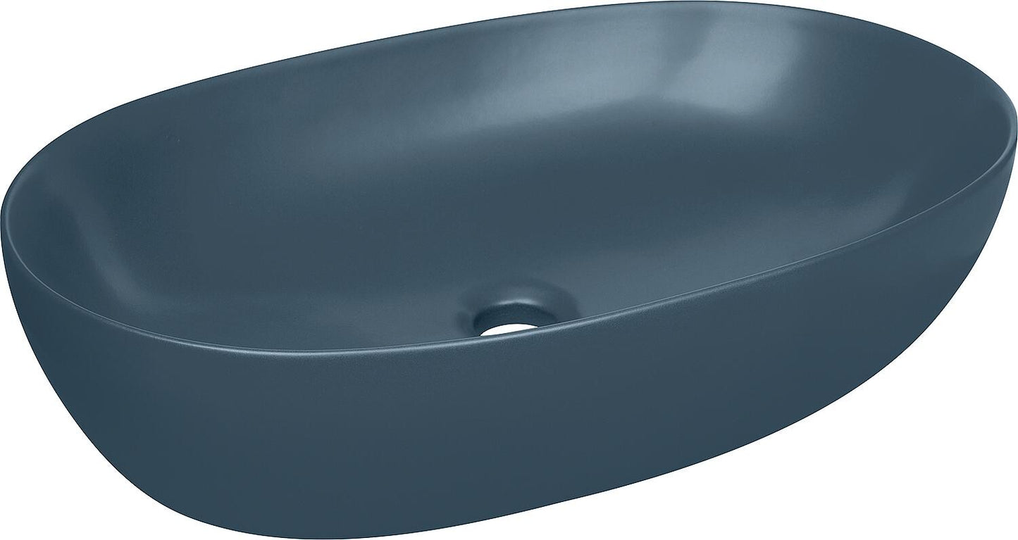 Elanda countertop washbasin 600x400 mm without tap hole, ceramic, glossy white