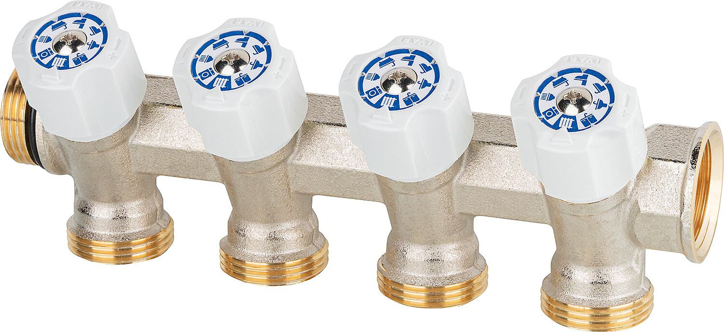 Drinking water distributor 5-way DN 20 (3/4") x Eurocone, Easy Lock, DVGW tested