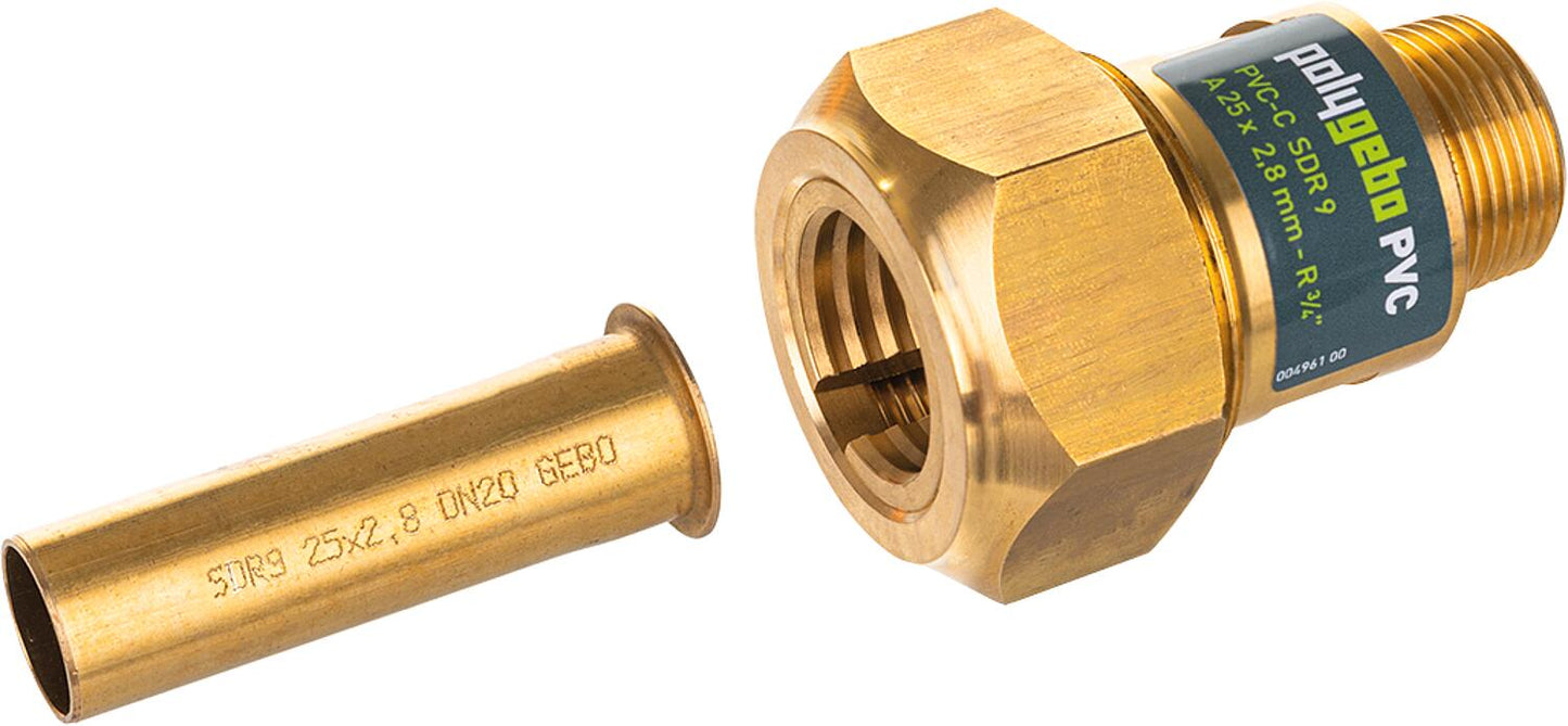 Raccord de transition à filetage mâle pour tuyau PVC-C