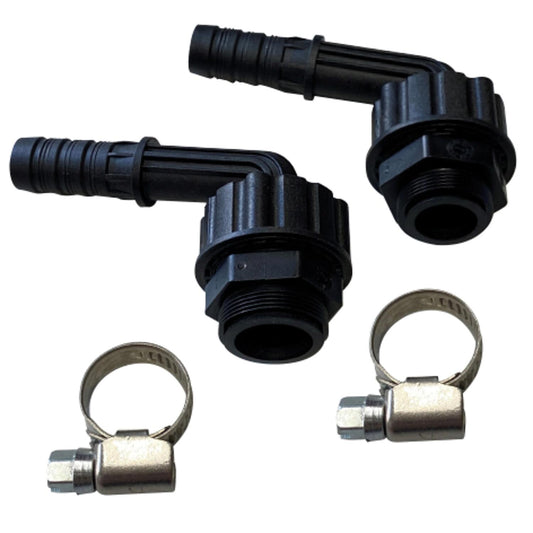 Tap adapter set for faucets, M22 x DN20 (3/4") and M24 x DN20 (3/4"), with two hose clamps