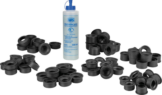 Special Offer: 70-piece set of rubber nipples + 250 ml bottle of WS lubricant