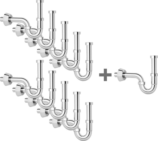 Offre spéciale : lot de 10 + 1 siphons tubulaires en plastique (ABS)