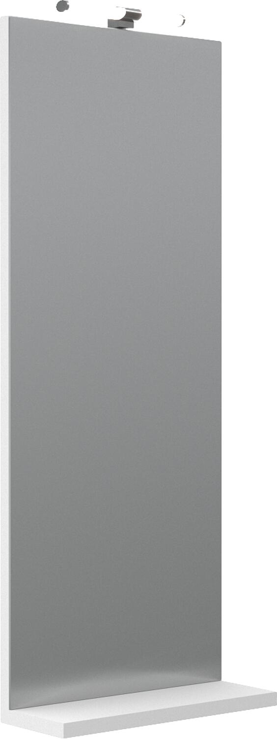 ELYP mirror with lighting and shelf, graphite high gloss, 350x900mm